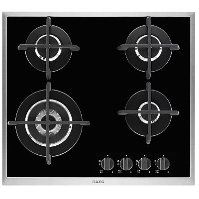 AEG HG694550XB Gas Hob, Black Glass AEG HG694550XB Gas Hob, Black Glass